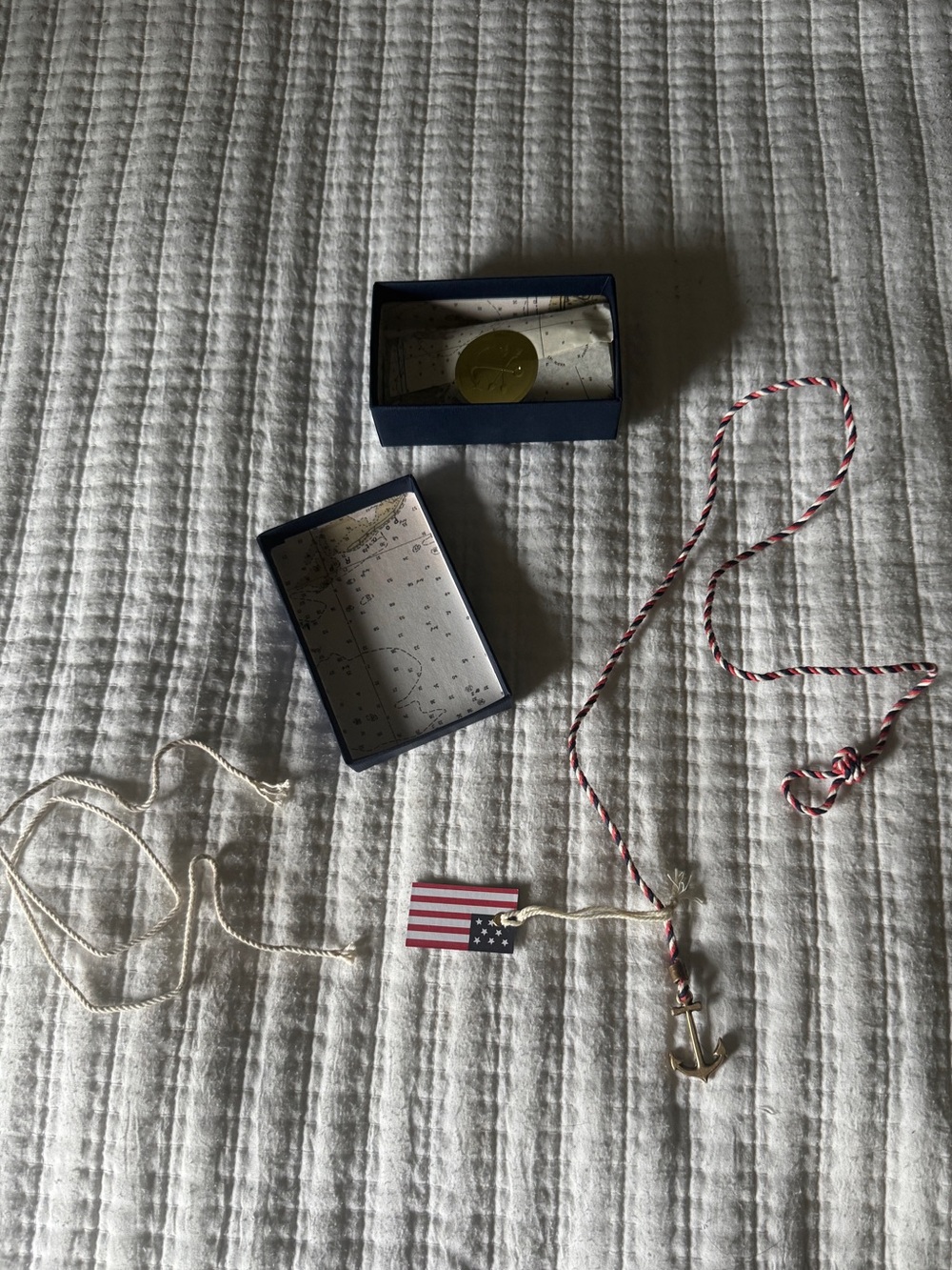 Kiel James Patrick KJP Anchor Wrap Bracelet Necklace Patriotic Nautical Rope NIB